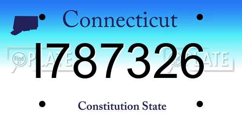 I787326 Connecticut License Plate