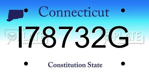 I78732G Connecticut License Plate