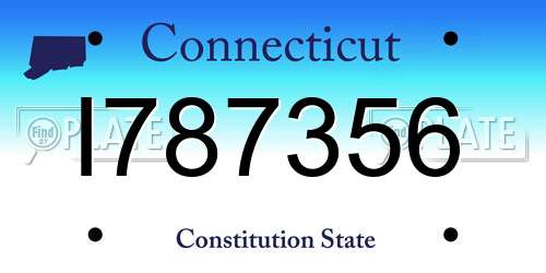 I787356 Connecticut License Plate