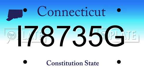 I78735G Connecticut License Plate
