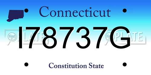 I78737G Connecticut License Plate