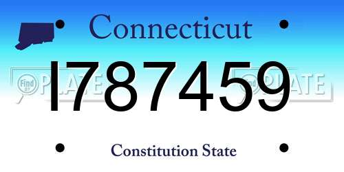I787459 Connecticut License Plate