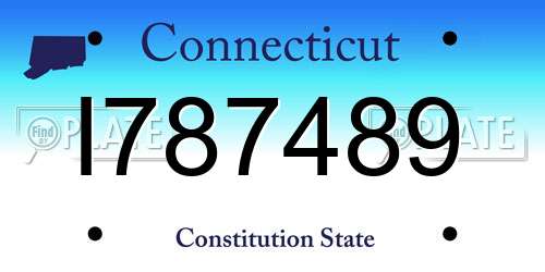 I787489 Connecticut License Plate