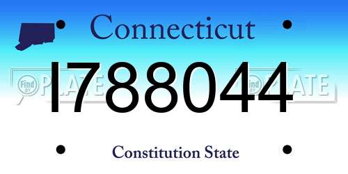 I788044 Connecticut License Plate