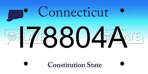 I78804A Connecticut License Plate