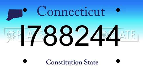 I788244 Connecticut License Plate