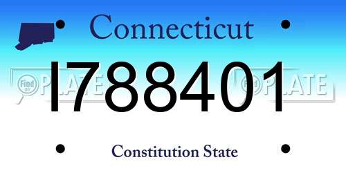 I788401 Connecticut License Plate