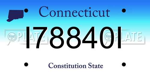 I78840I Connecticut License Plate