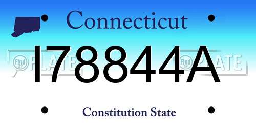 I78844A Connecticut License Plate