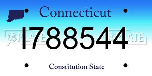 I788544 Connecticut License Plate