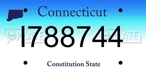 I788744 Connecticut License Plate