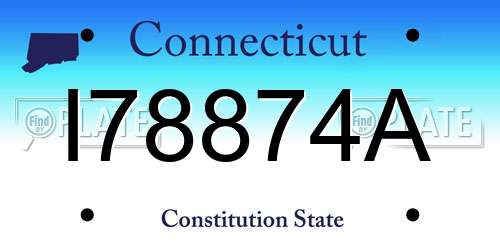 I78874A Connecticut License Plate
