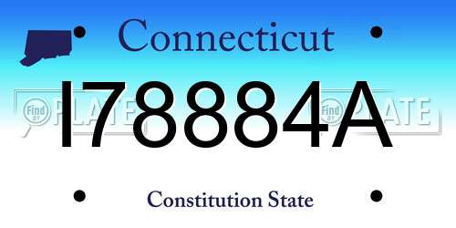 I78884A Connecticut License Plate
