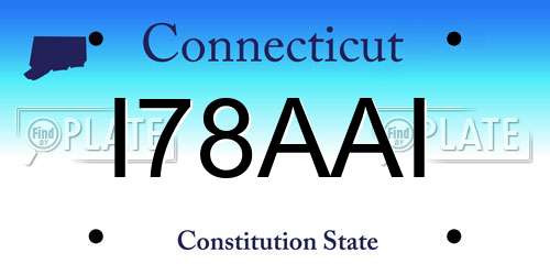 I78AAI Connecticut License Plate