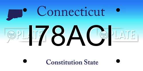 I78ACI Connecticut License Plate