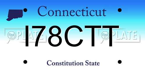 I78CTT Connecticut License Plate