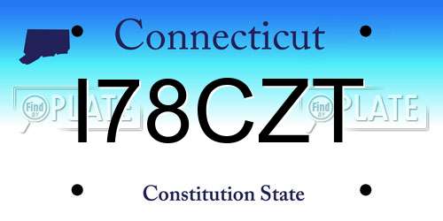 I78CZT Connecticut License Plate