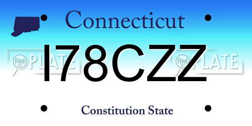 I78CZZ Connecticut License Plate