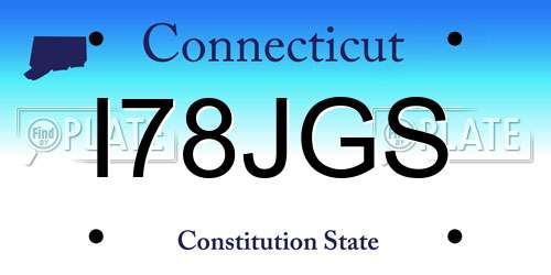 I78JGS Connecticut License Plate
