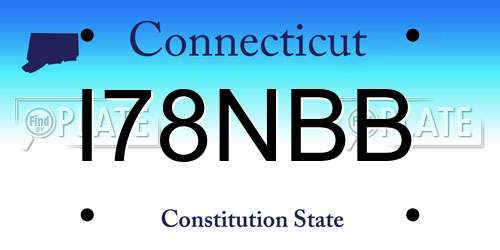 I78NBB Connecticut License Plate