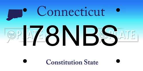 I78NBS Connecticut License Plate