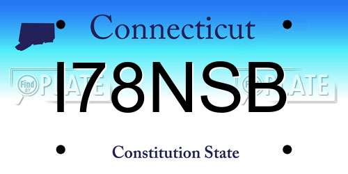 I78NSB Connecticut License Plate