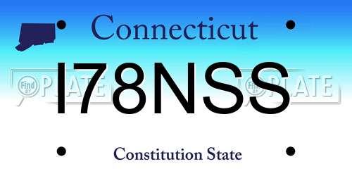 I78NSS Connecticut License Plate