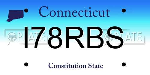 I78RBS Connecticut License Plate