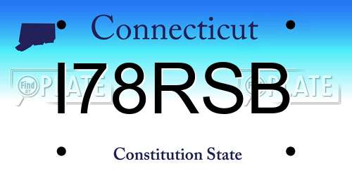 I78RSB Connecticut License Plate