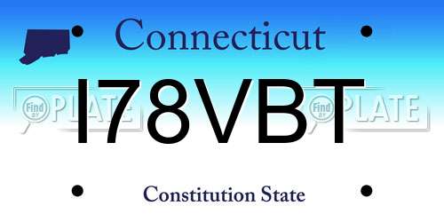 I78VBT Connecticut License Plate
