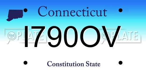 I790OV Connecticut License Plate