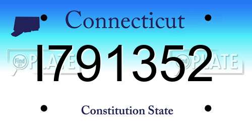 I791352 Connecticut License Plate