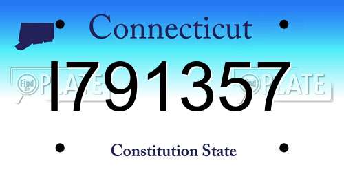 I791357 Connecticut License Plate