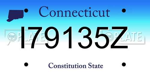 I79135Z Connecticut License Plate