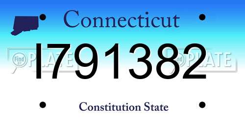 I791382 Connecticut License Plate