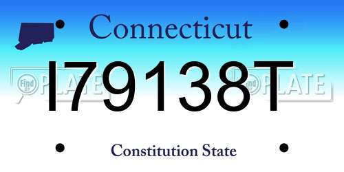 I79138T Connecticut License Plate