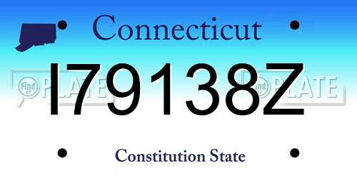 I79138Z Connecticut License Plate
