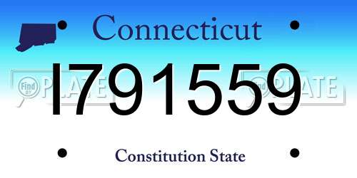 I791559 Connecticut License Plate