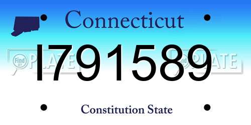 I791589 Connecticut License Plate
