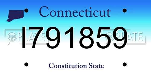I791859 Connecticut License Plate