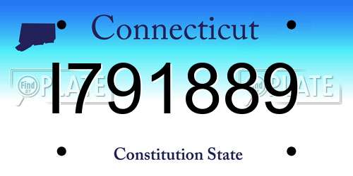 I791889 Connecticut License Plate