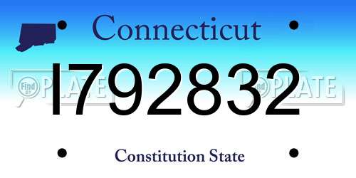 I792832 Connecticut License Plate