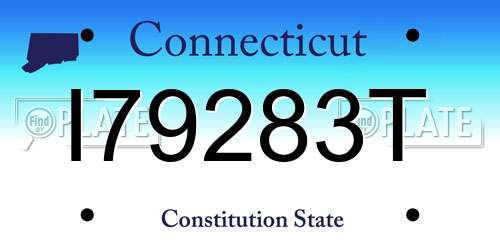 I79283T Connecticut License Plate
