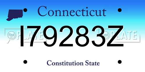 I79283Z Connecticut License Plate