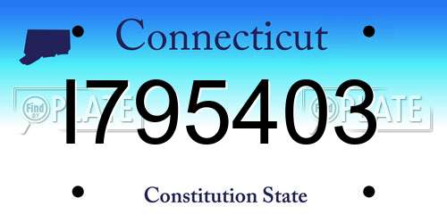I795403 Connecticut License Plate