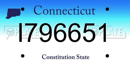 I796651 Connecticut License Plate