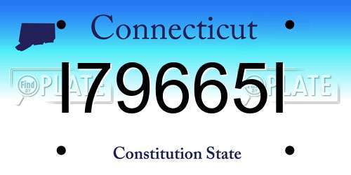 I79665I Connecticut License Plate