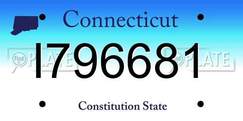 I796681 Connecticut License Plate