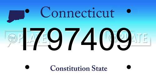 I797409 Connecticut License Plate