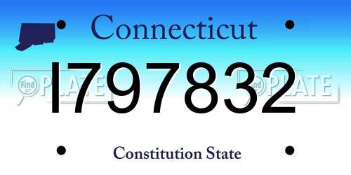 I797832 Connecticut License Plate